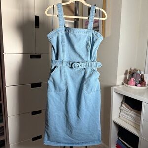 7th & Hudson Sleeveless Light Blue Denim Dress with Belt Size XL